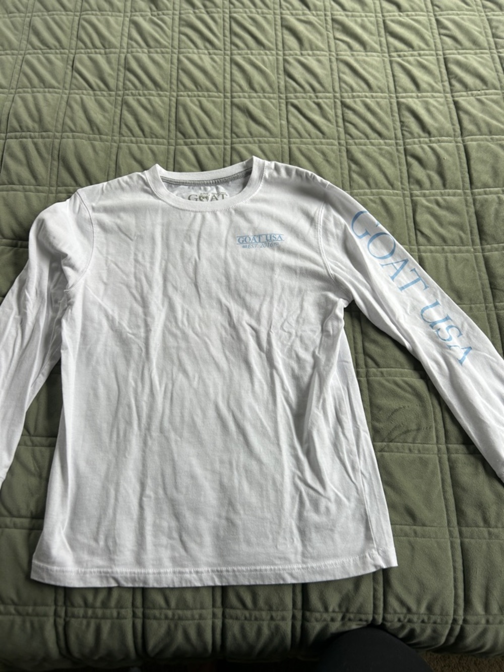 GOAT USA White Long Sleeve Logo Tee